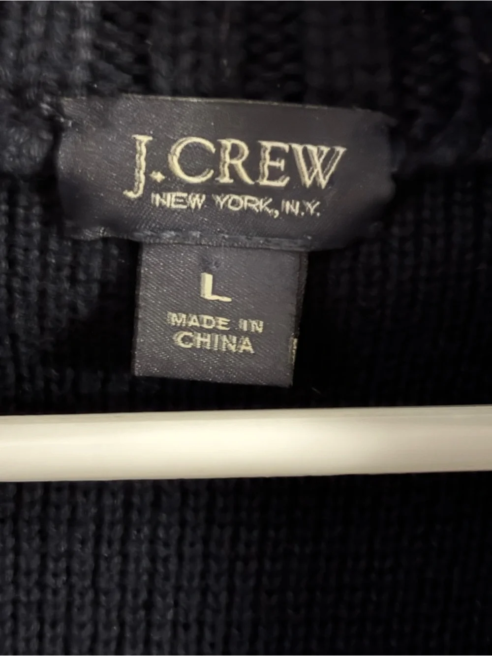 J. Crew Men's Navy 1/4 Zip Sweater 100% Cotton Ribbed Mock Neck Classic Preppy
